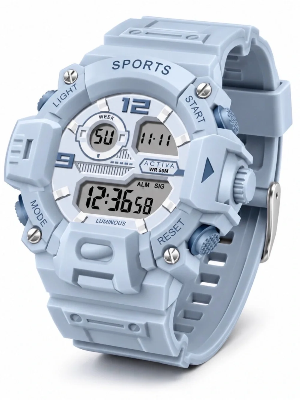 Bundle of Two Activa 42 mm Digital Sports Watches – Bubblegum Pink & Baby Blue
